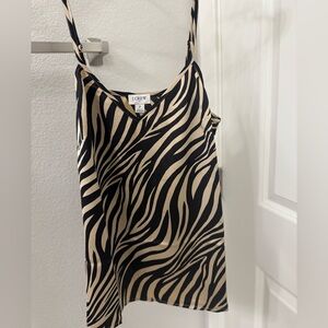 J. Crew Women's Camisole - Black and Tan Zebra Print
